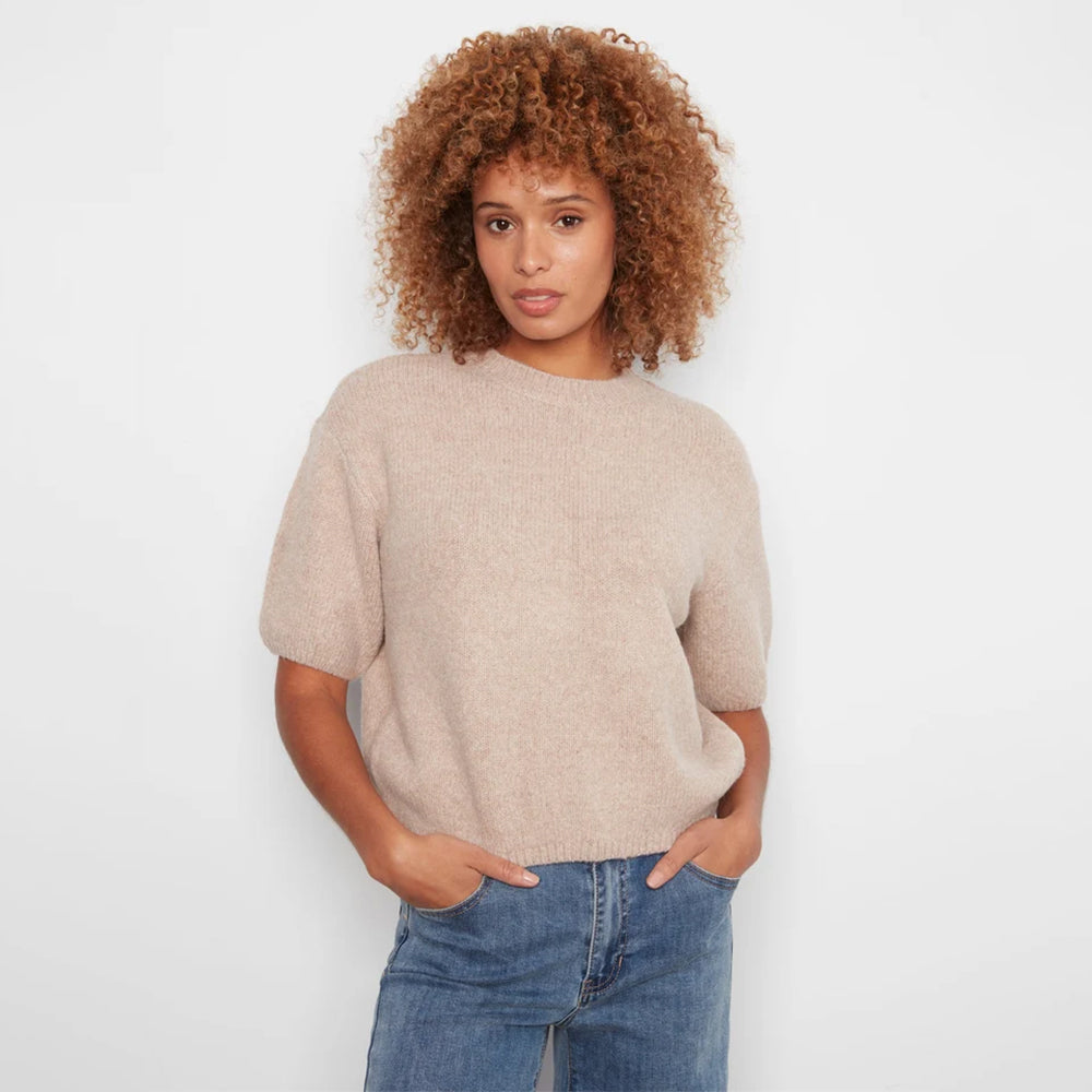 charliebheatherlatteelbowsleeveballoonshapesweater1 charliebheatherlatteelbowsleeveballoonshapesweater1