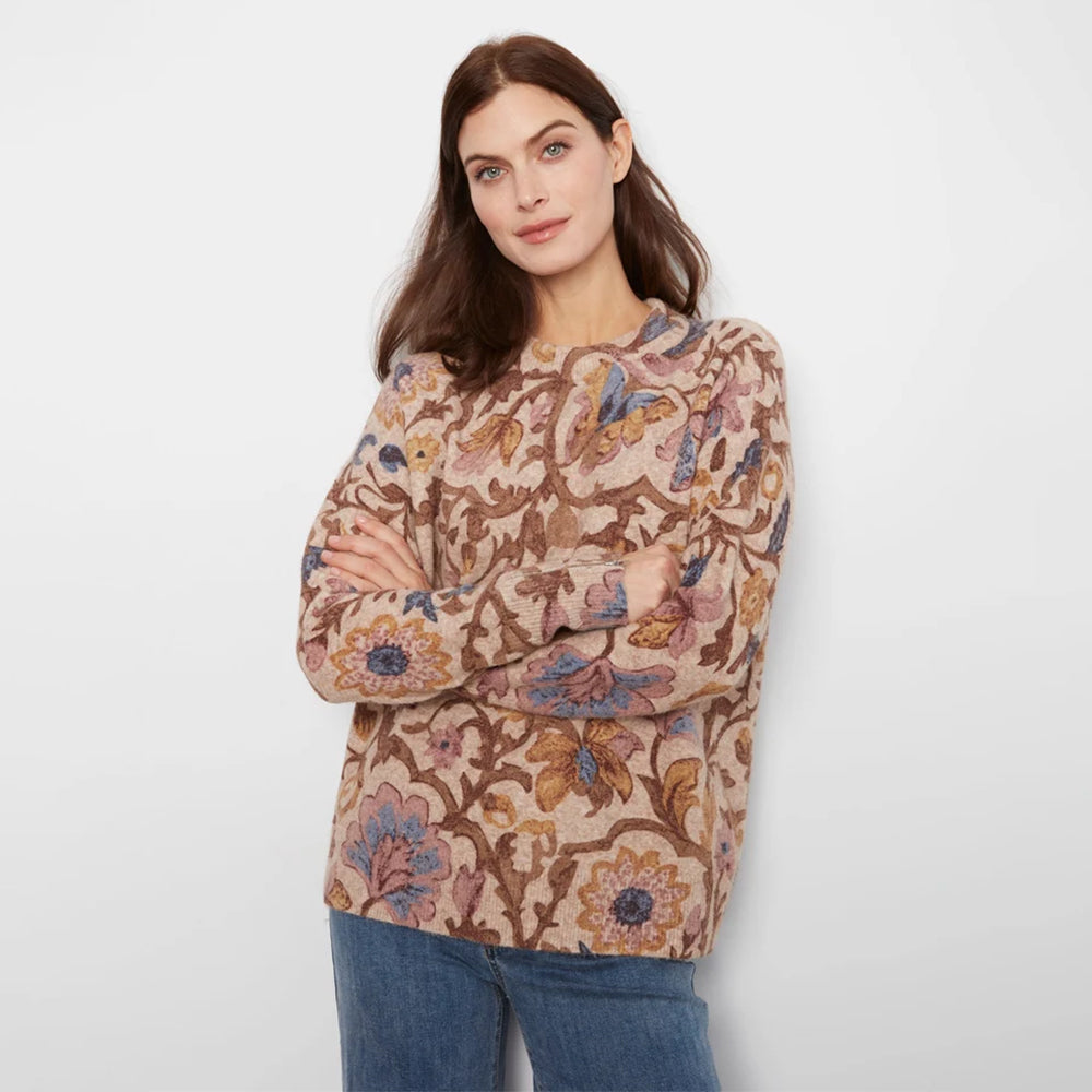 charliebsilhouettelongsleevedropshouldercrewneckprintedsweaterwithzipperdetail charliebsilhouettelongsleevedropshouldercrewneckprintedsweaterwithzipperdetail