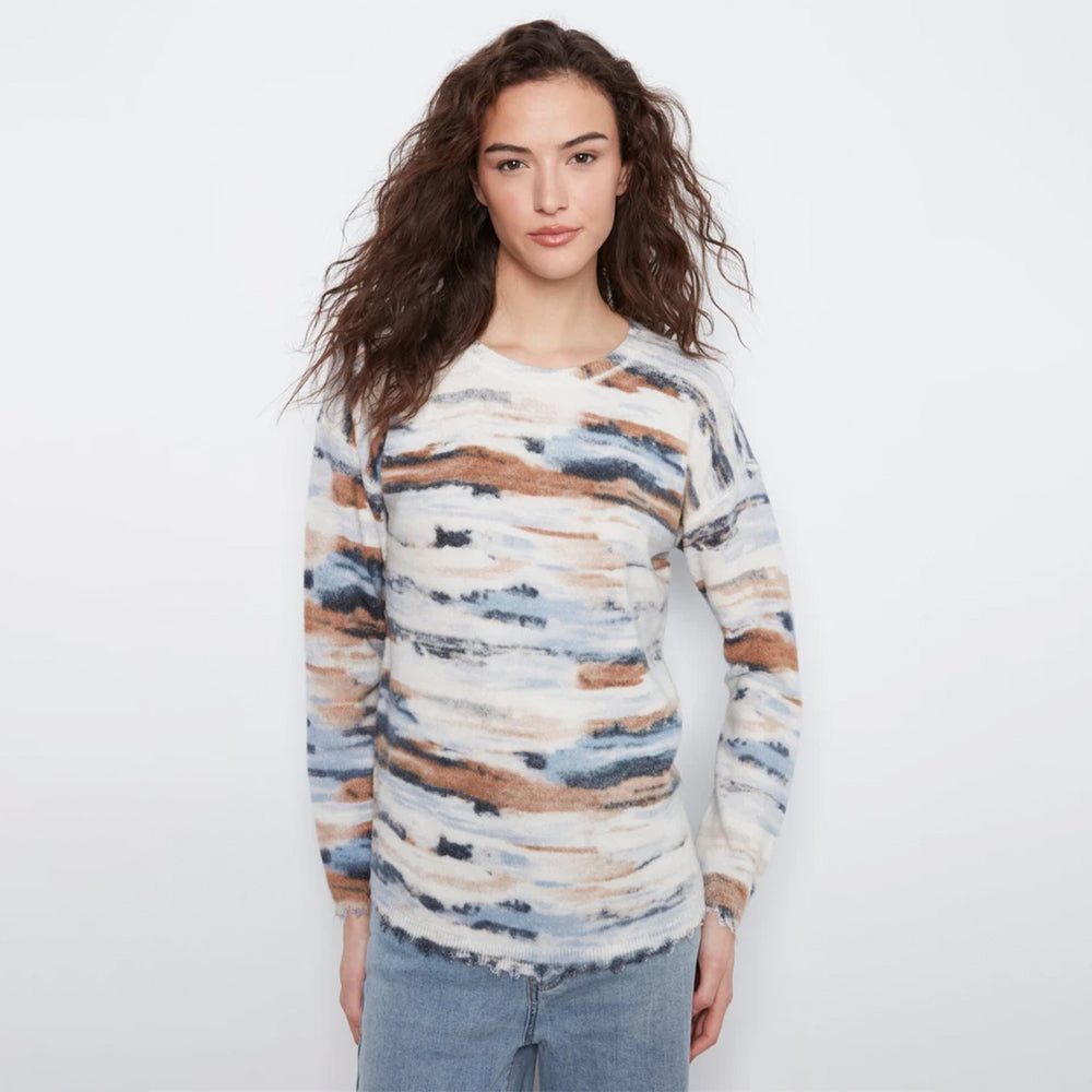 charliebstreamlongsleevedropshoulderreversibleprintedcrewnecksweater charliebstreamlongsleevedropshoulderreversibleprintedcrewnecksweater