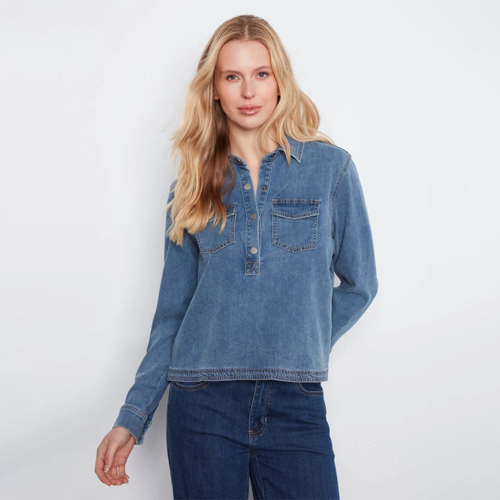 charliebtenceldenimlongsleevehalfplacketshirt charliebtenceldenimlongsleevehalfplacketshirt