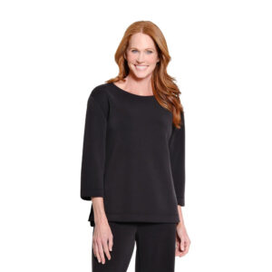 multiplesblack34sleevedropshoulderwideneckhi loknittop