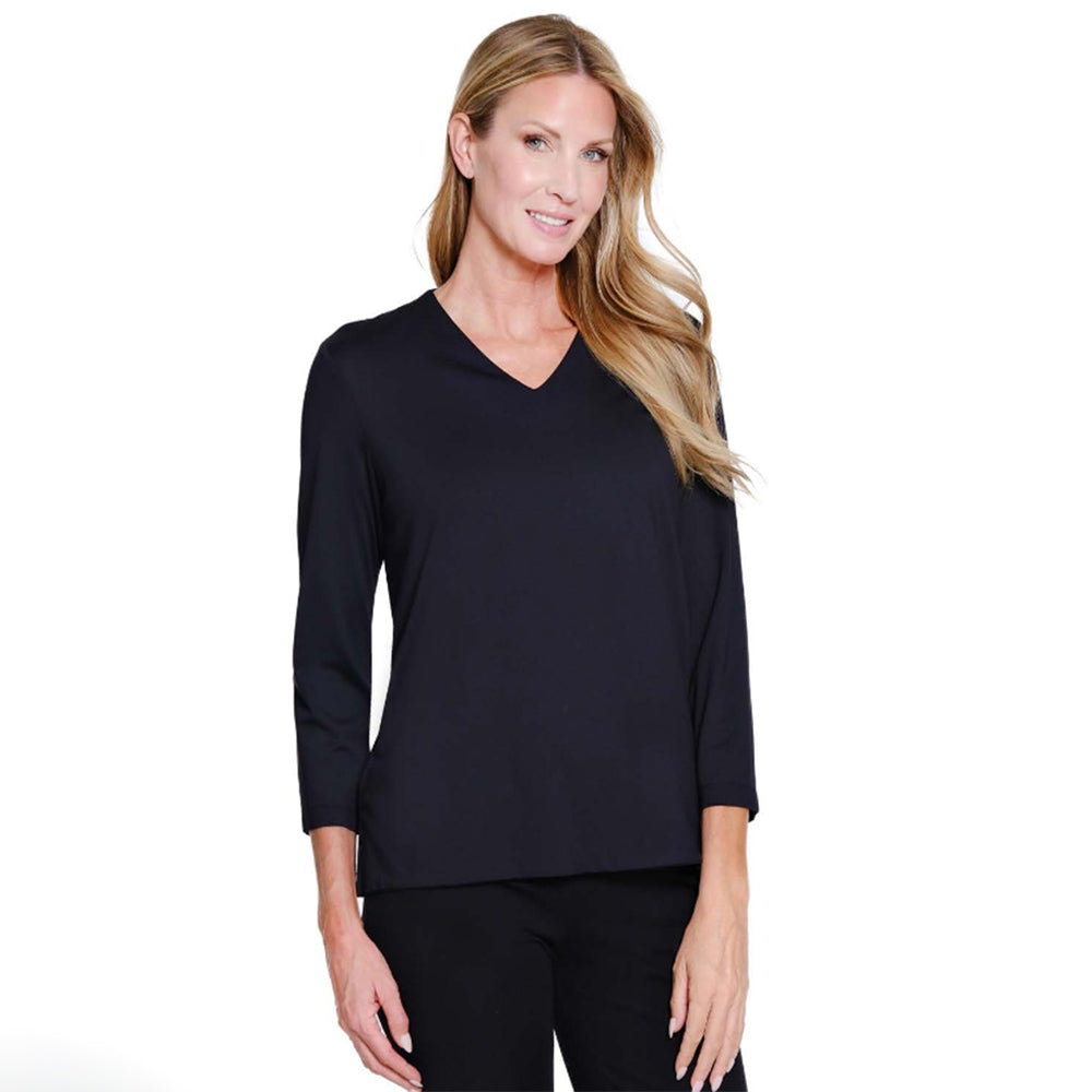 multiplesblack34sleevevnecktop multiplesblack34sleevevnecktop