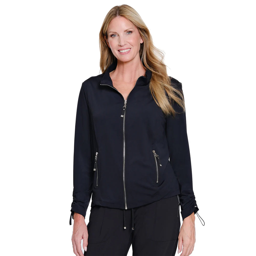 multiplesblackdrawstringlongsleevezipthrujacketplus multiplesblackdrawstringlongsleevezipthrujacketplus