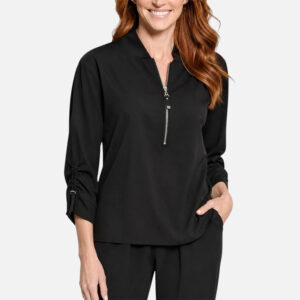 multiplesblackdrawstringsleevezipfronthi lowoventop