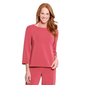 multiplesbrick34sleevedropshoulderwideneckhi loknittop