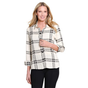 multiplesmarshmallow34sleevebuttonfrontwovenshirt