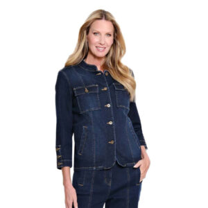 multiplesmidnightindigo34sleevebuttonfrontwovenjacket