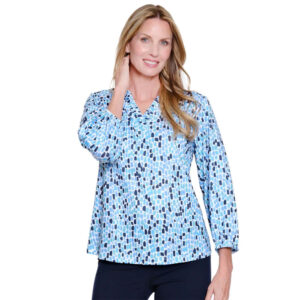 multiplesmulti34sleeverufflevnecktop