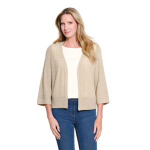 multiplesnatural3 4sleevedropshoulderopenfrontsweatercardigan