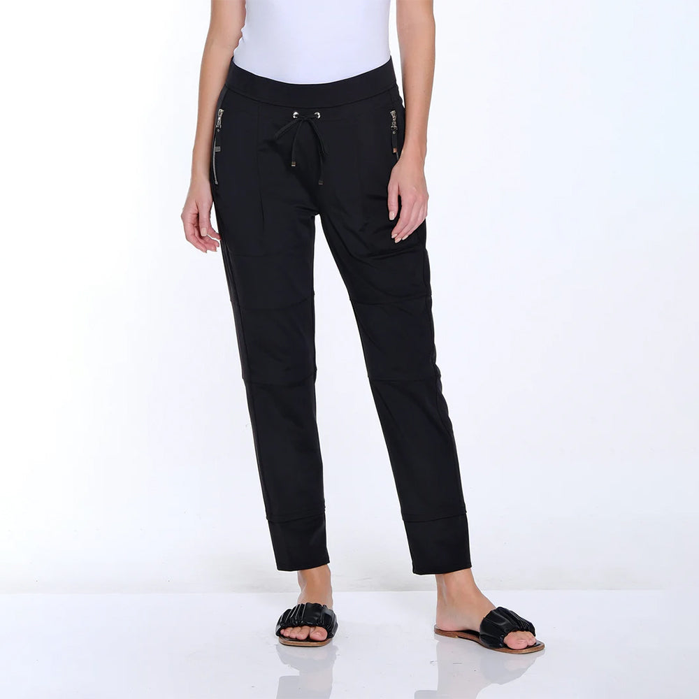 multiplesblackdrawstringelasticwaistpullonzippocketjoggeranklepant multiplesblackdrawstringelasticwaistpullonzippocketjoggeranklepant