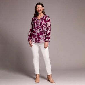 tribalclothingcoblousewpintuckandlaceup plumwine 2