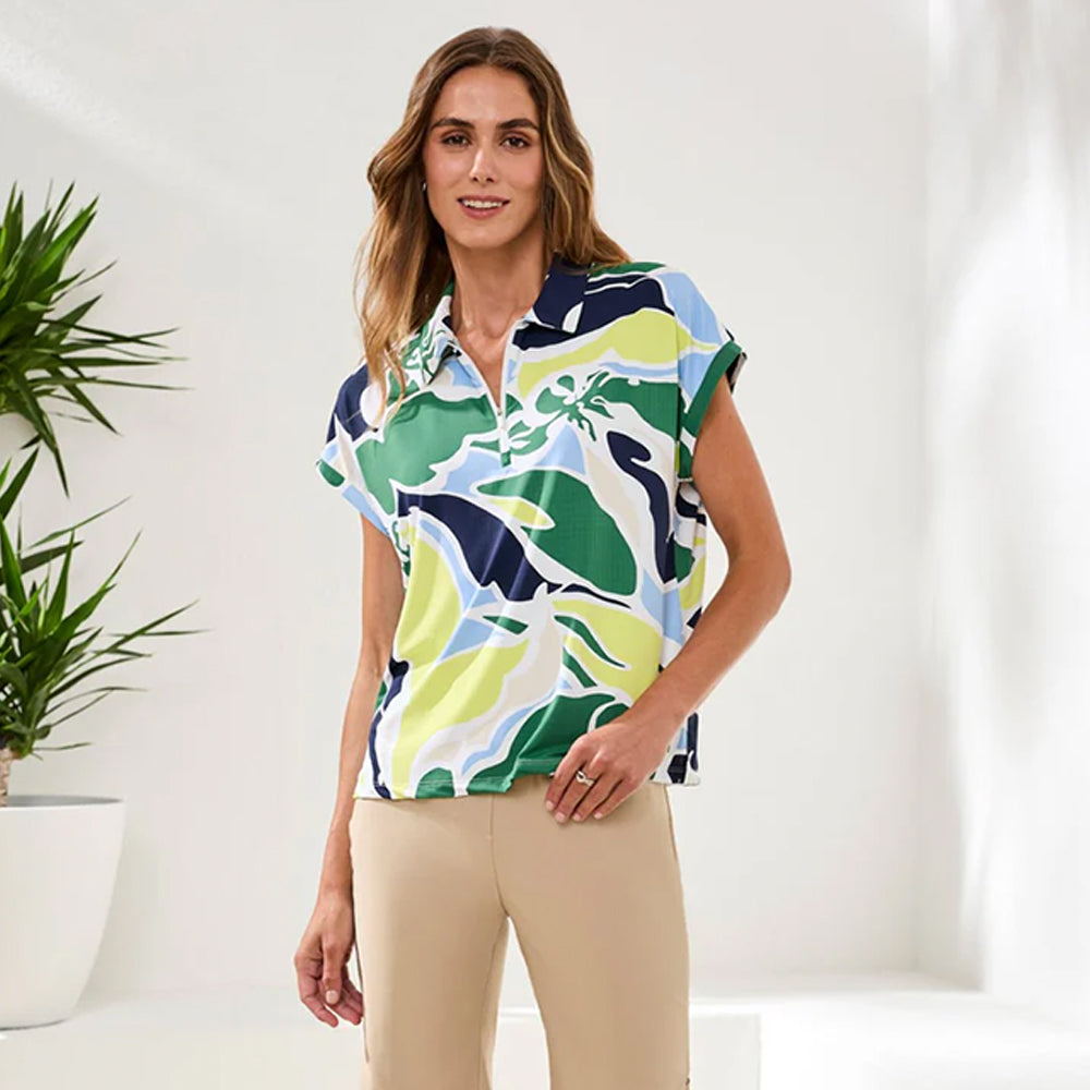 tribalclothingcodolmansleevehighperformancepolotopflorallime1 tribalclothingcodolmansleevehighperformancepolotopflorallime1